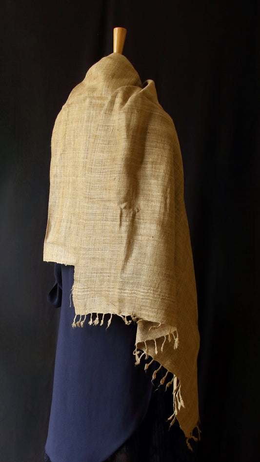 Handwoven  Muga Ghicha Silk Shawl from Assam