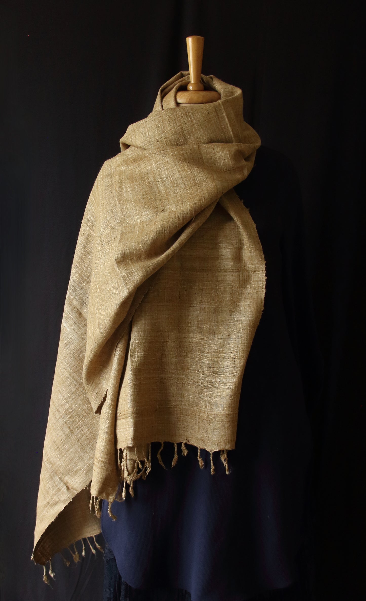 Handwoven  Muga Ghicha Silk Shawl from Assam