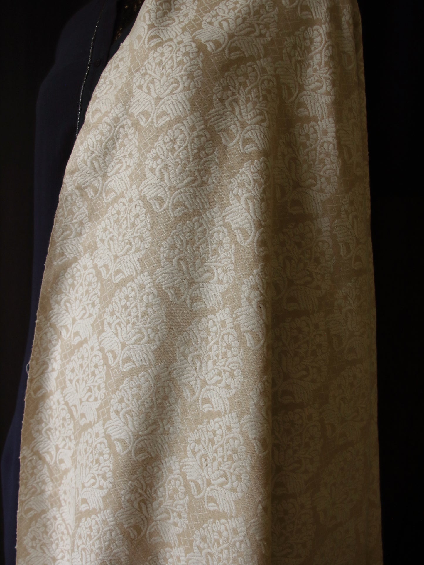 Oversized Eri Silk Handwoven shawl with all over motifs from Assam
