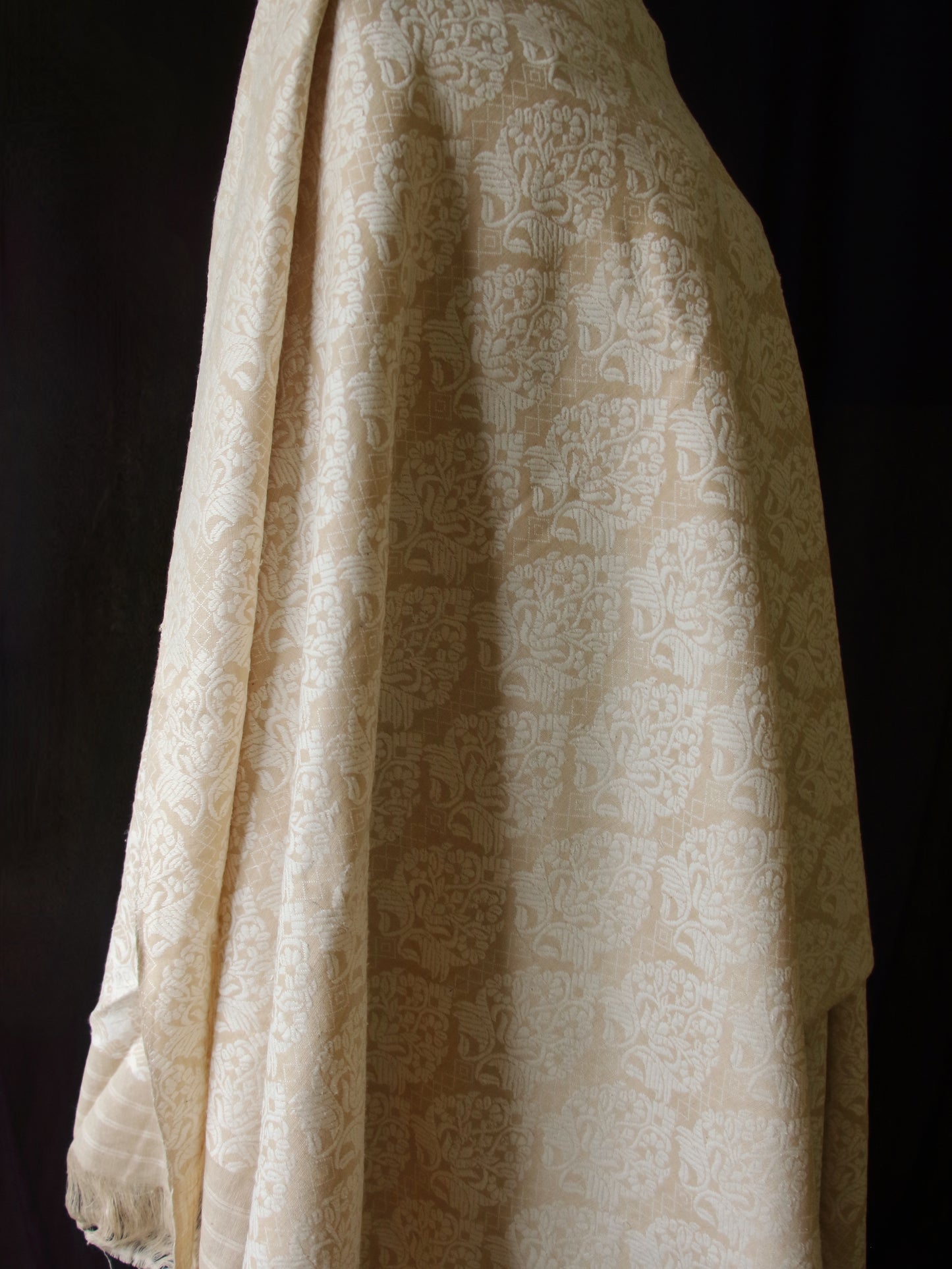 Oversized Eri Silk Handwoven shawl with all over motifs from Assam