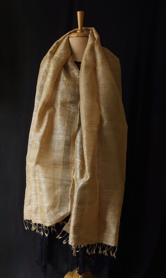 Luxurious Muga Silk Scarf / Stole / hand woven from Assam