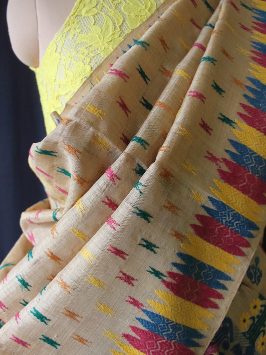 Muga Silk Exclusive Handloom Mekhela Chador Set from Assam