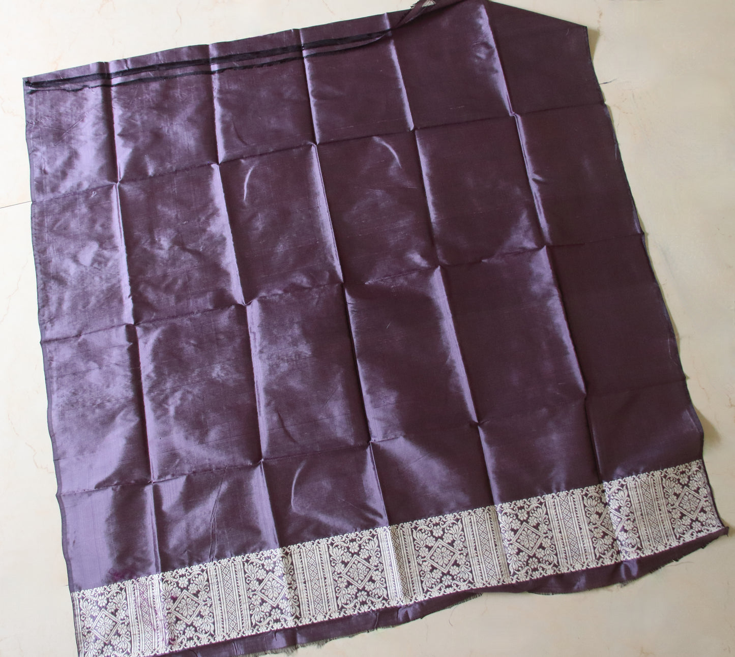 Violet Traditional Handloom Mulberry Silk Mekhla Chador Set