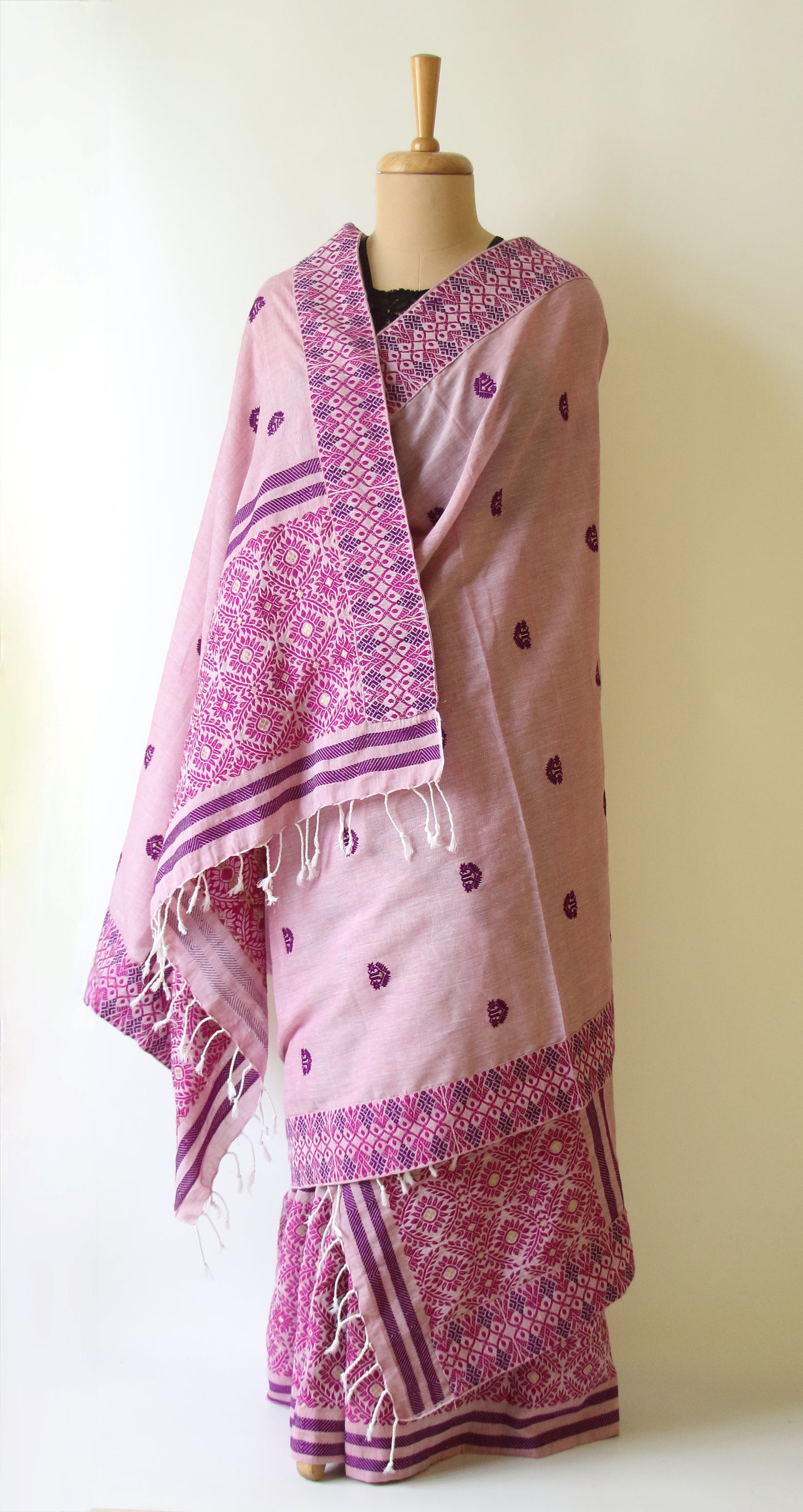 Lilac Cotton Mekhela Chador Set