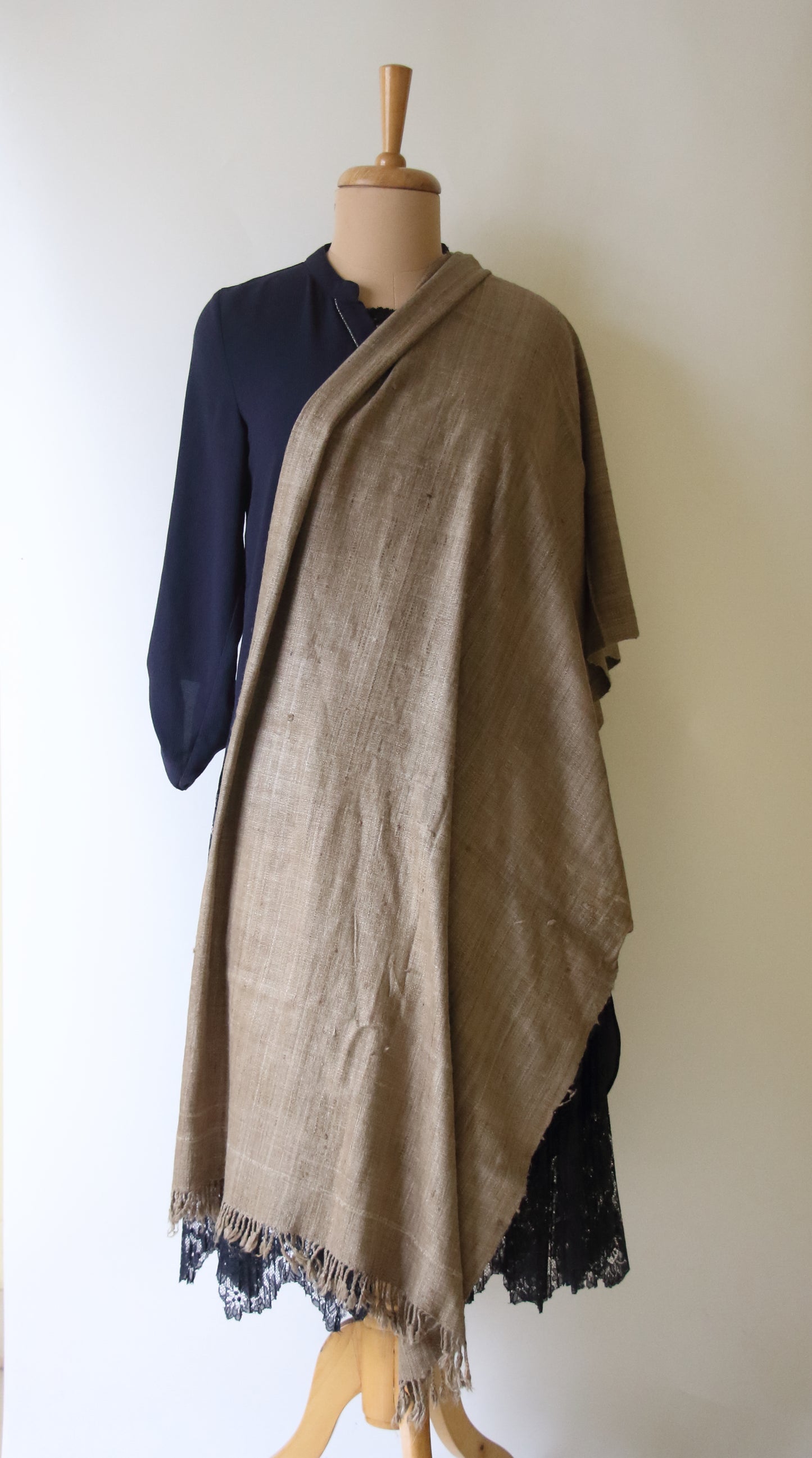 Handloom Eri Silk Shawl: Natural Dyed Ahimsa Peace Silk Stole