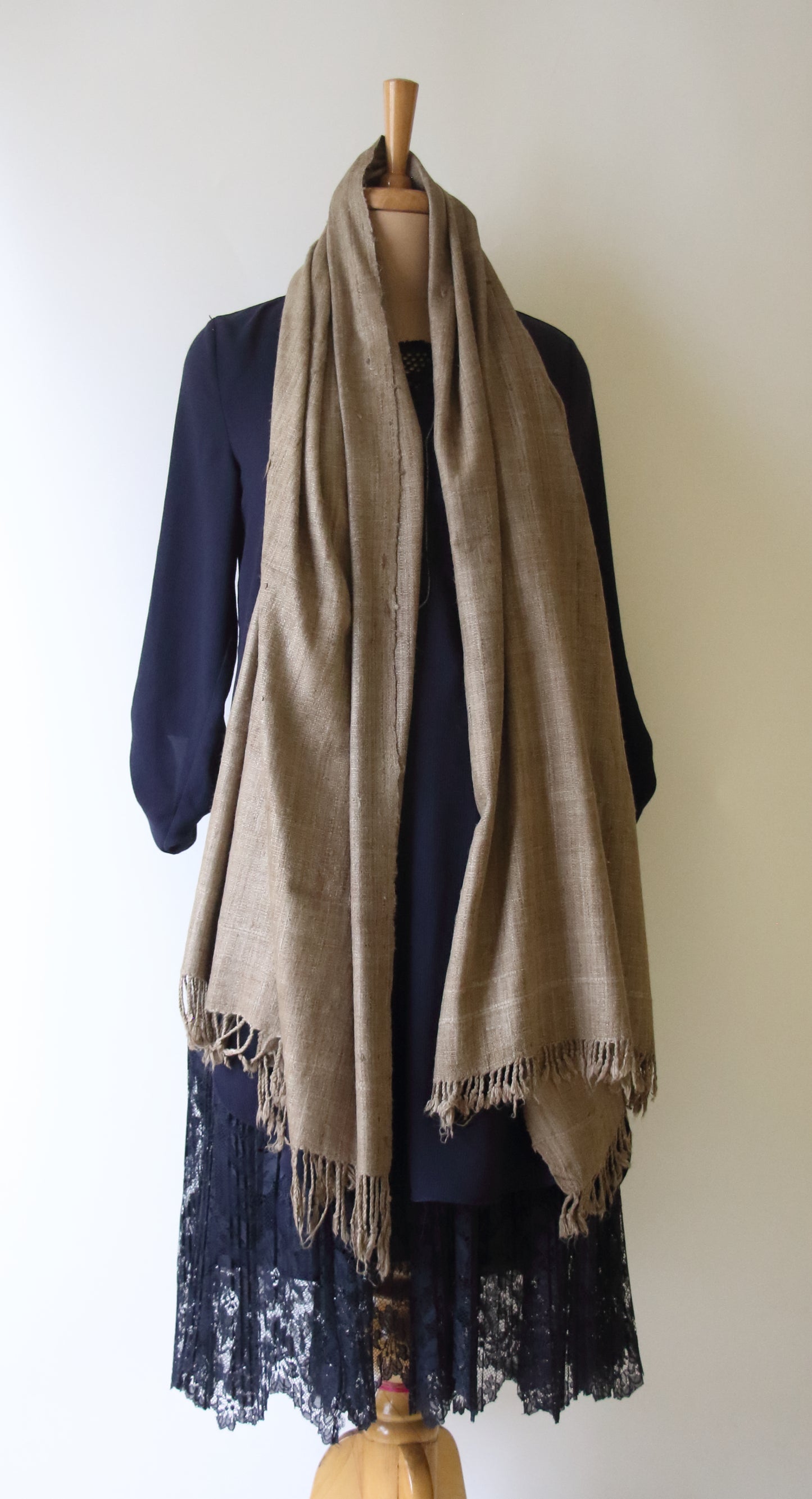 Handloom Eri Silk Shawl: Natural Dyed Ahimsa Peace Silk Stole