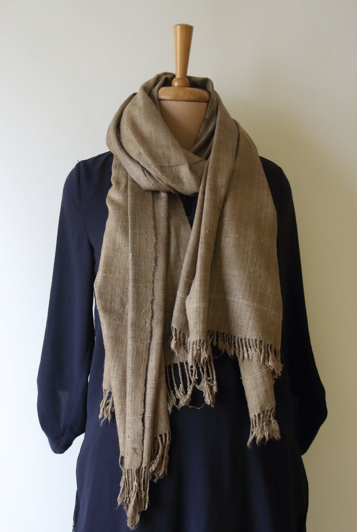 Handloom Eri Silk Shawl: Natural Dyed Ahimsa Peace Silk Stole