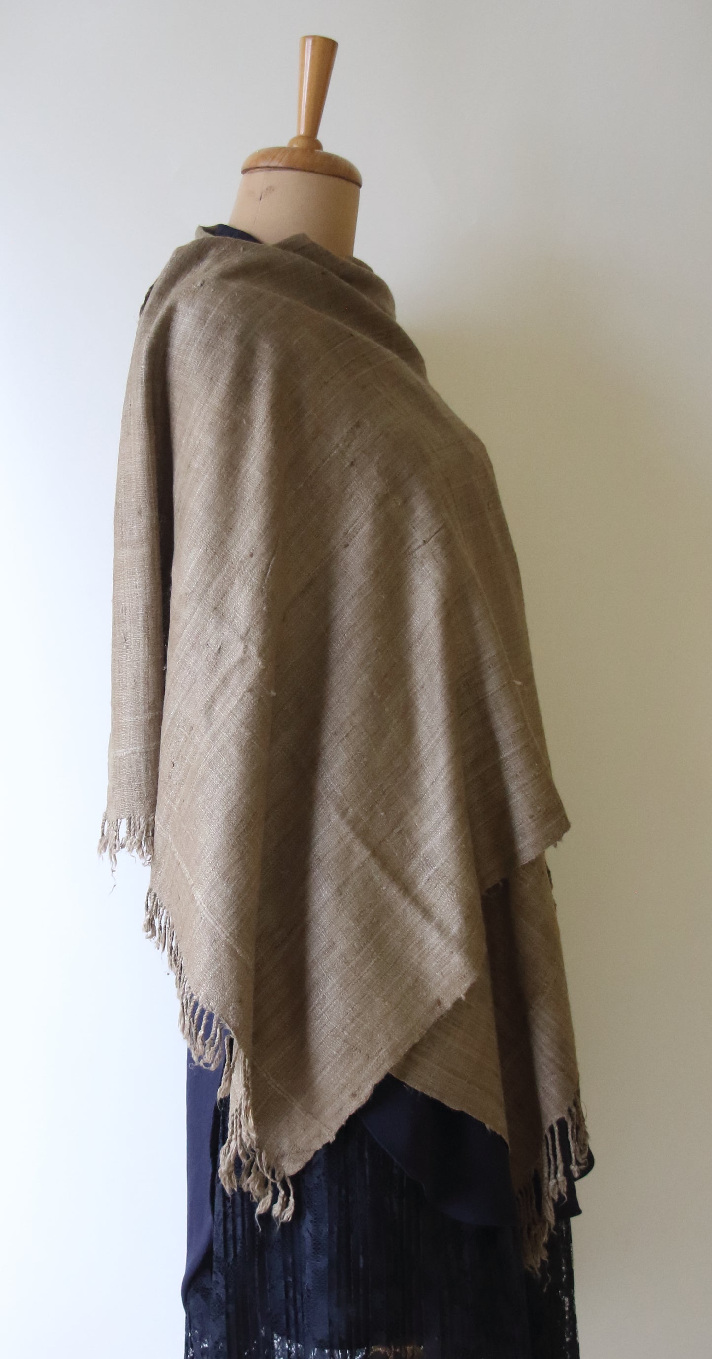 Handloom Eri Silk Shawl: Natural Dyed Ahimsa Peace Silk Stole
