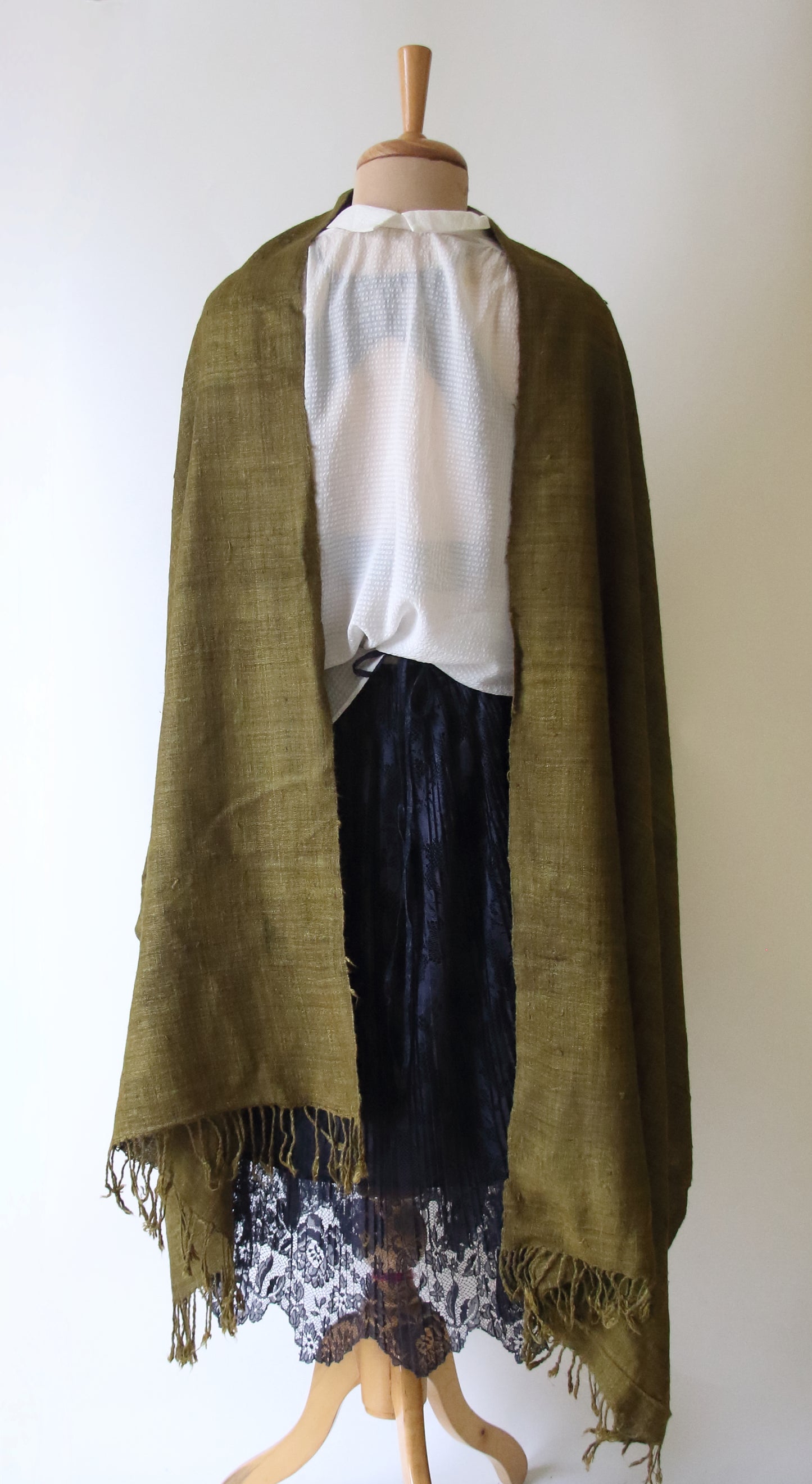 Handloom Eri Silk Shawl: Natural Dyed Ahimsa Peace Silk Stole