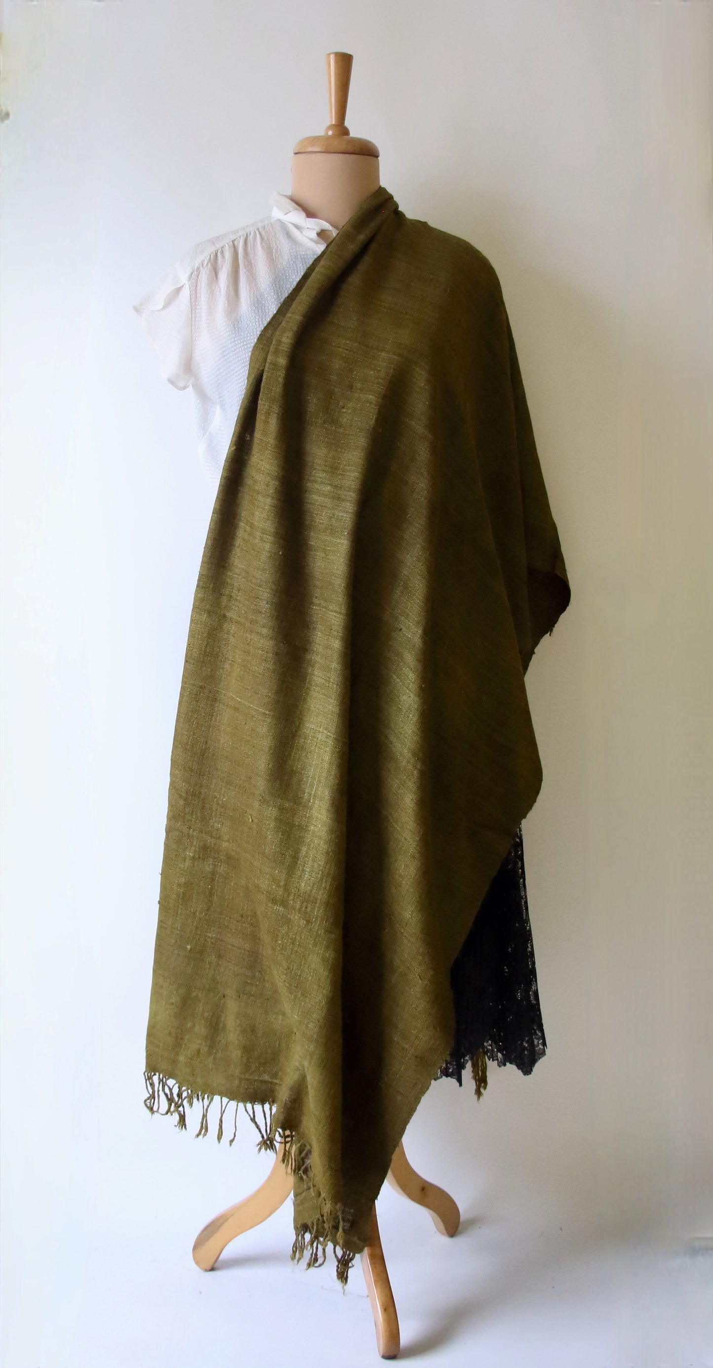 Handloom Eri Silk Shawl: Natural Dyed Ahimsa Peace Silk Stole