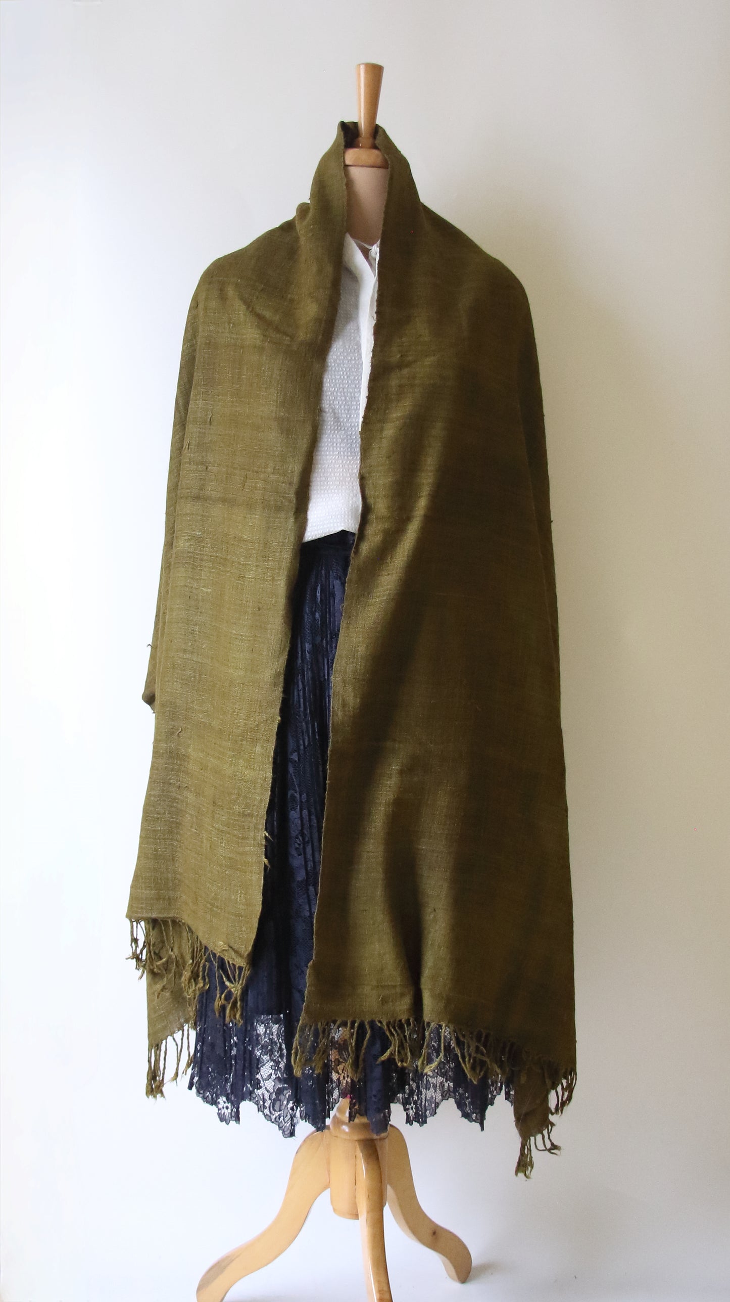 Handloom Eri Silk Shawl: Natural Dyed Ahimsa Peace Silk Stole