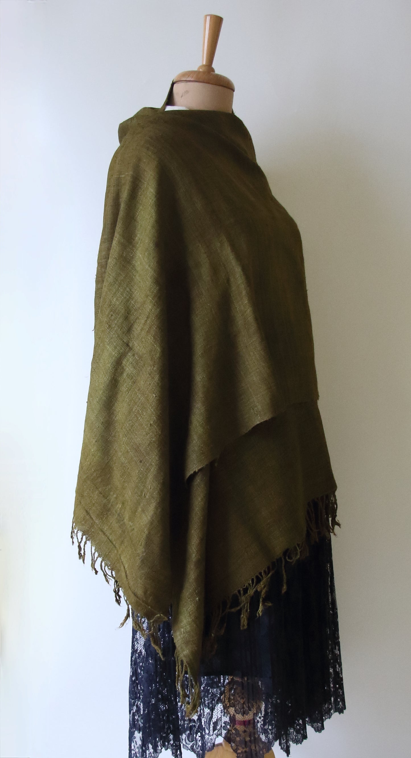 Handloom Eri Silk Shawl: Natural Dyed Ahimsa Peace Silk Stole