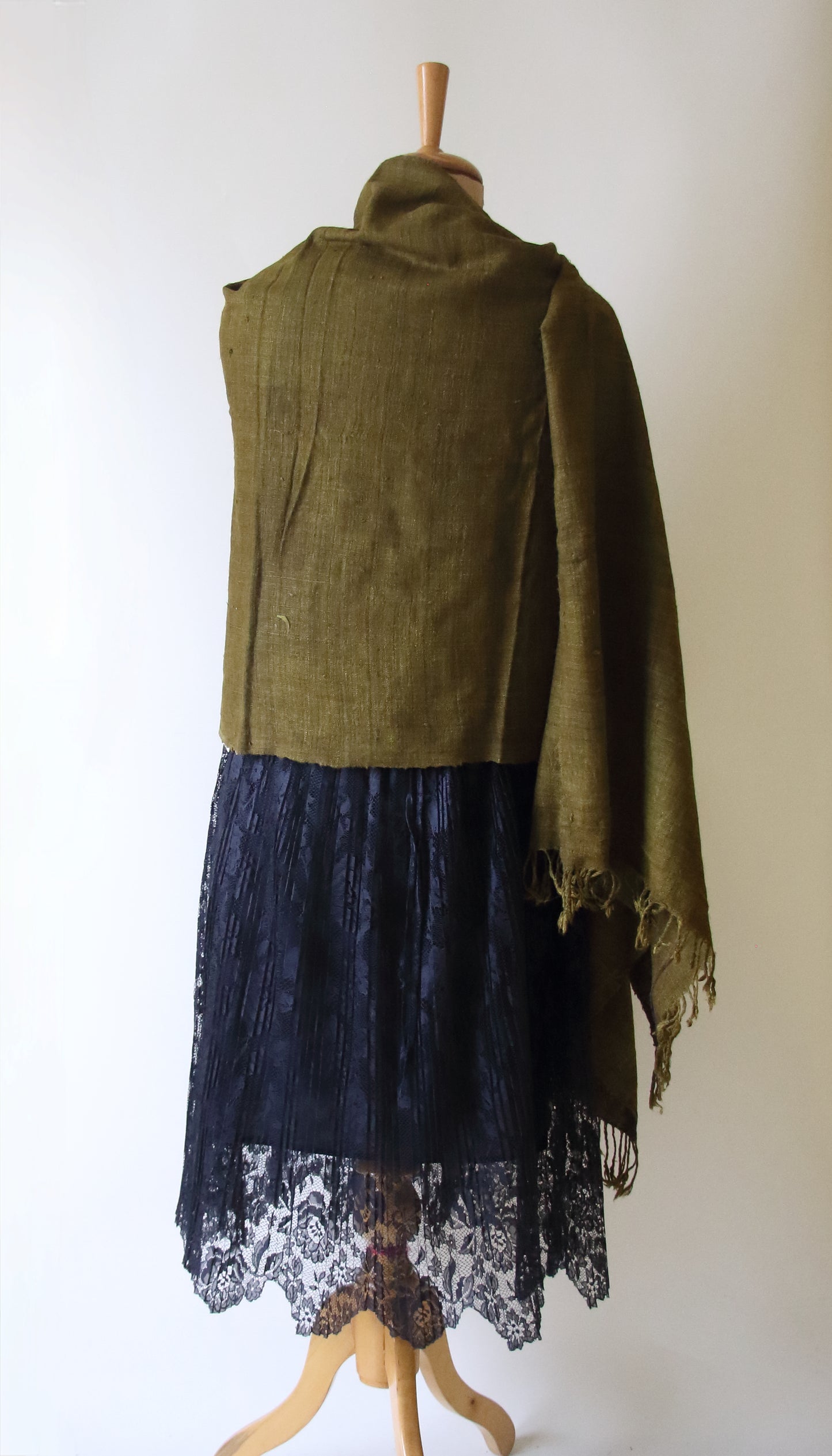Handloom Eri Silk Shawl: Natural Dyed Ahimsa Peace Silk Stole