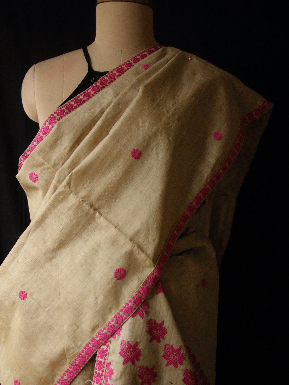 Authentic Muga Silk Handwoven Mekhela Chador Set from Assam