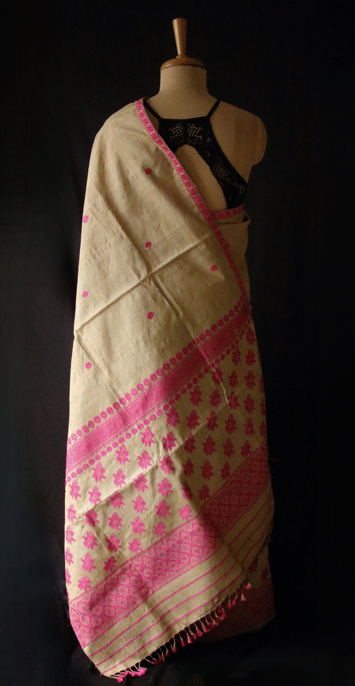 Authentic Muga Silk Handwoven Mekhela Chador Set from Assam
