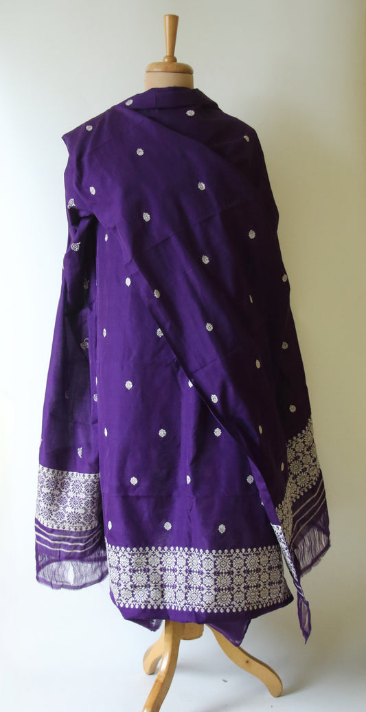 Handloom Assam Design Full Suit Set in Modal