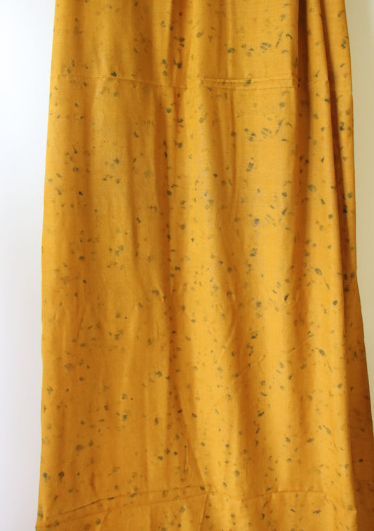 Eco Print Handwoven Hundred percent Silk fabric - width 43"