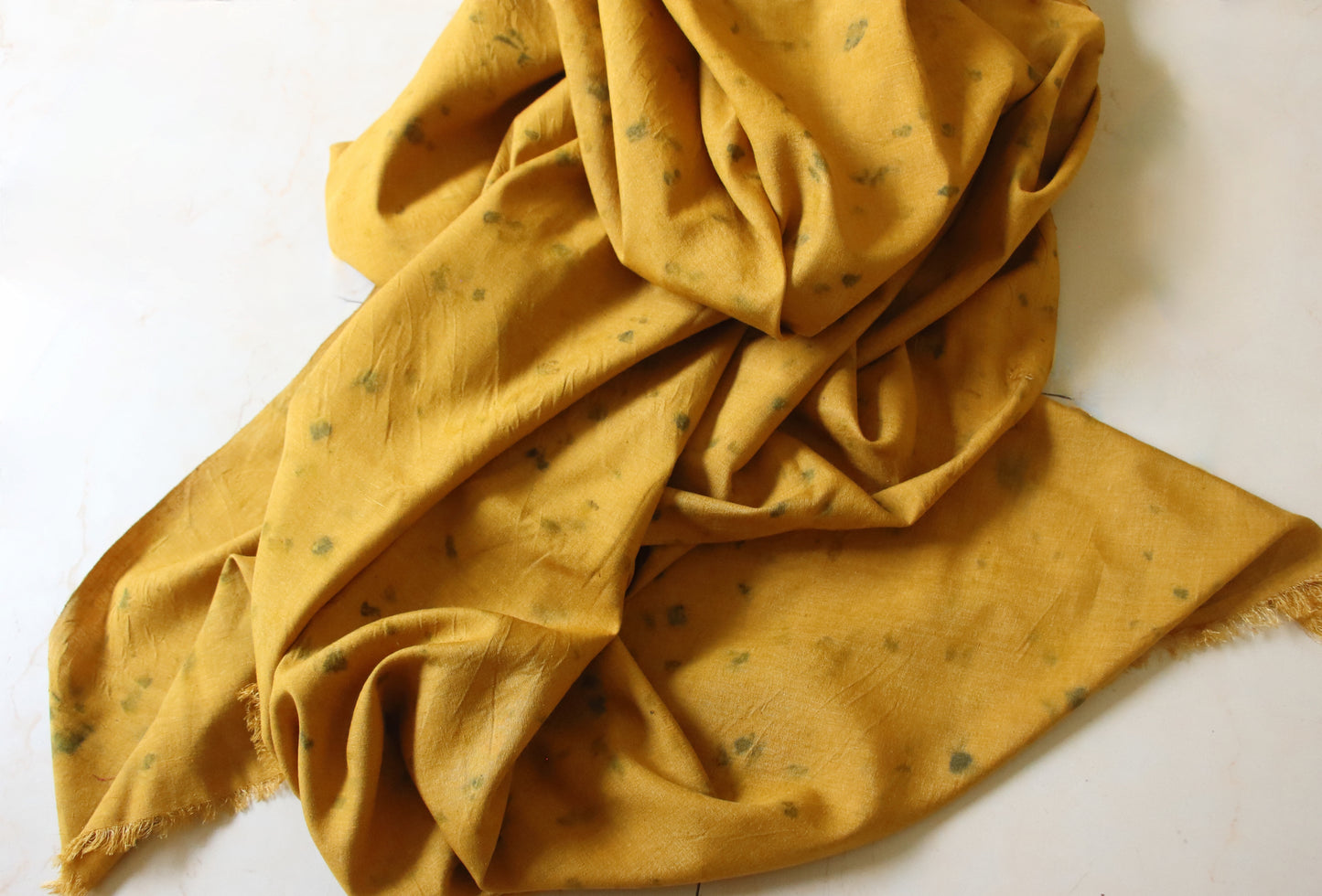 Eco Print Handwoven Hundred percent Silk fabric - width 43"
