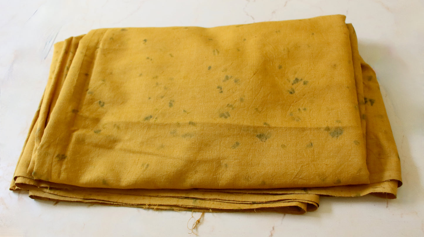 Eco Print Handwoven Hundred percent Silk fabric - width 43"