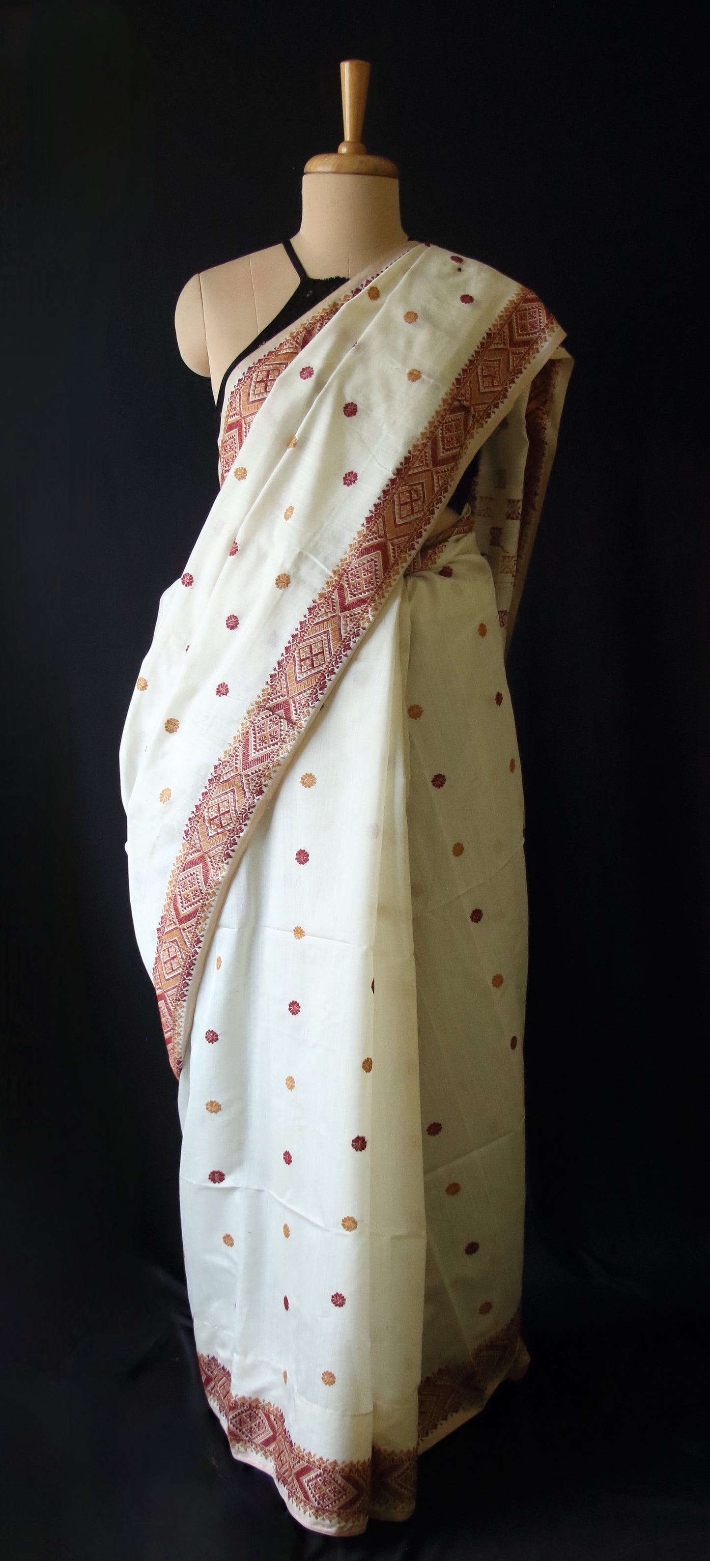 Natural Off White  Handloom Silk  Saree from Assam