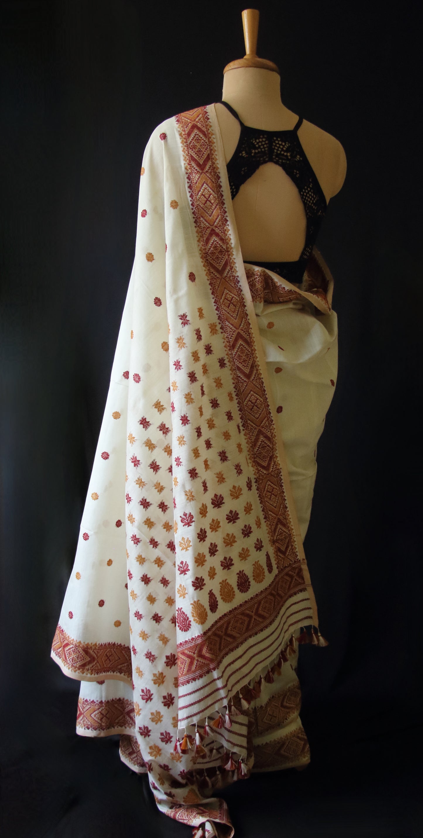 Natural Off White  Handloom Silk  Saree from Assam