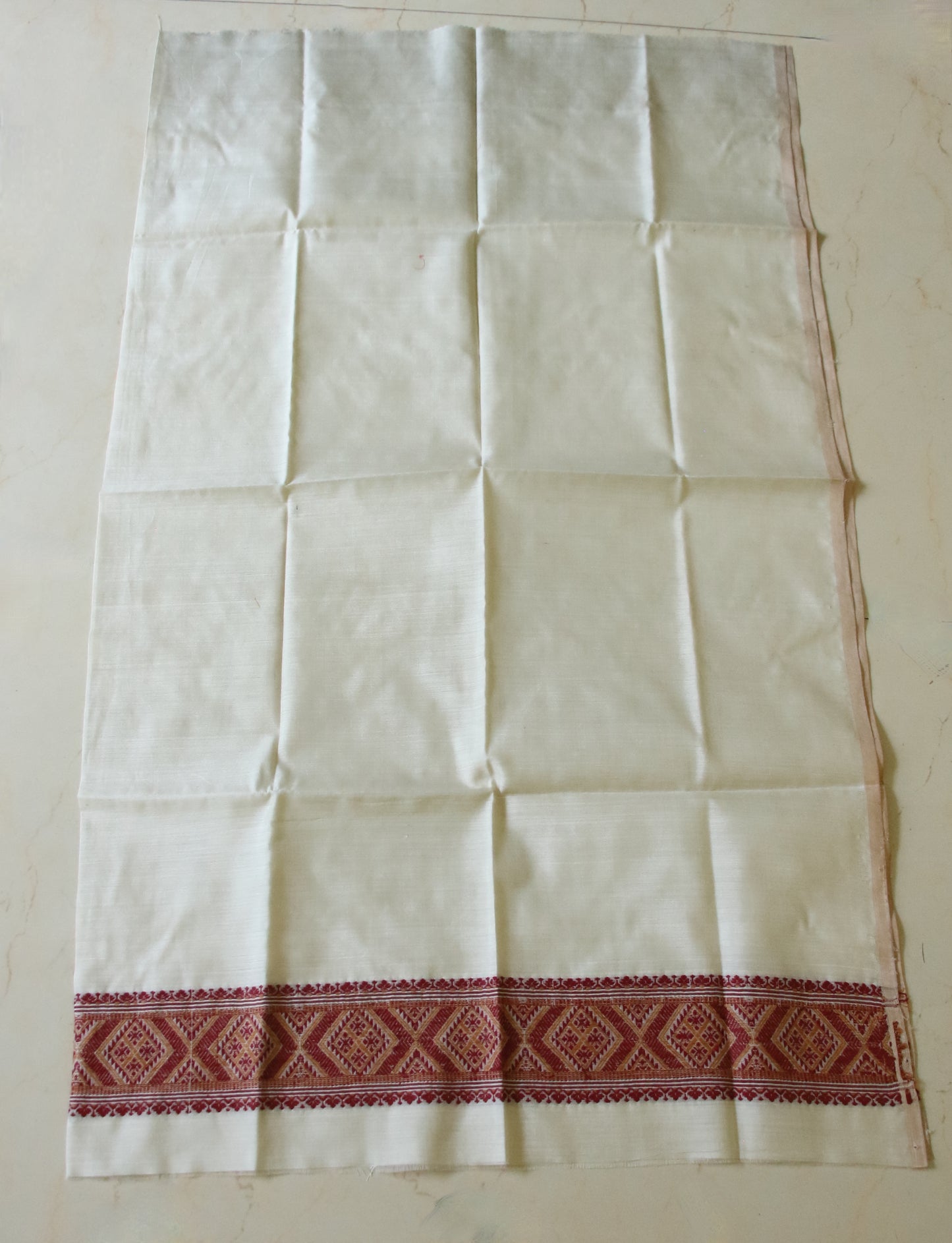 Natural Off White  Handloom Silk  Saree from Assam