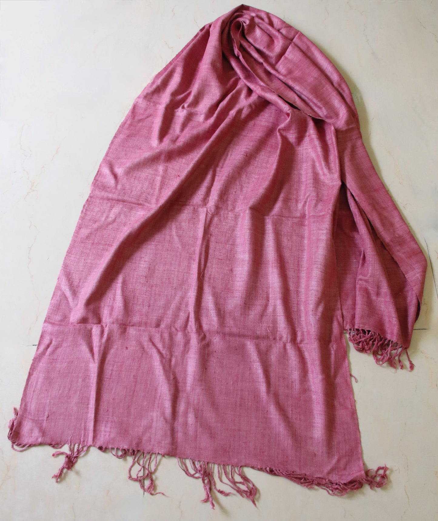 Handloom Eri Silk Shawl: Natural Dyed Ahimsa Peace Silk Stole