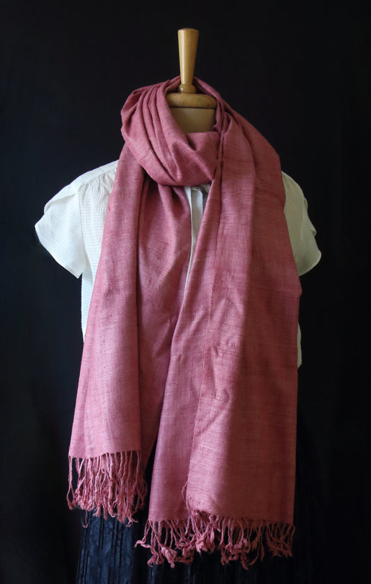 Handloom Eri Silk Shawl: Natural Dyed Ahimsa Peace Silk Stole