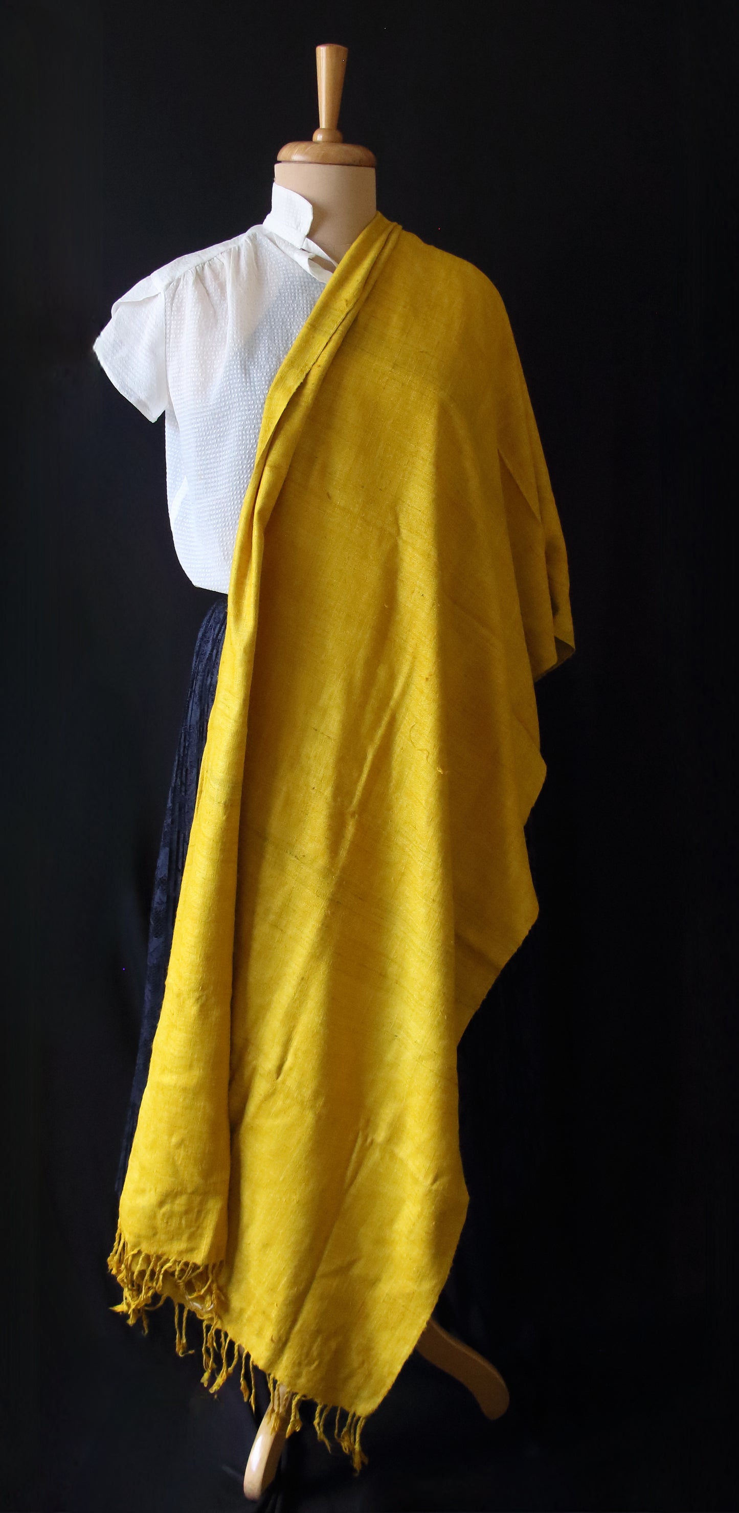 Handloom Eri Silk Shawl: Natural Dyed Ahimsa Peace Silk Stole