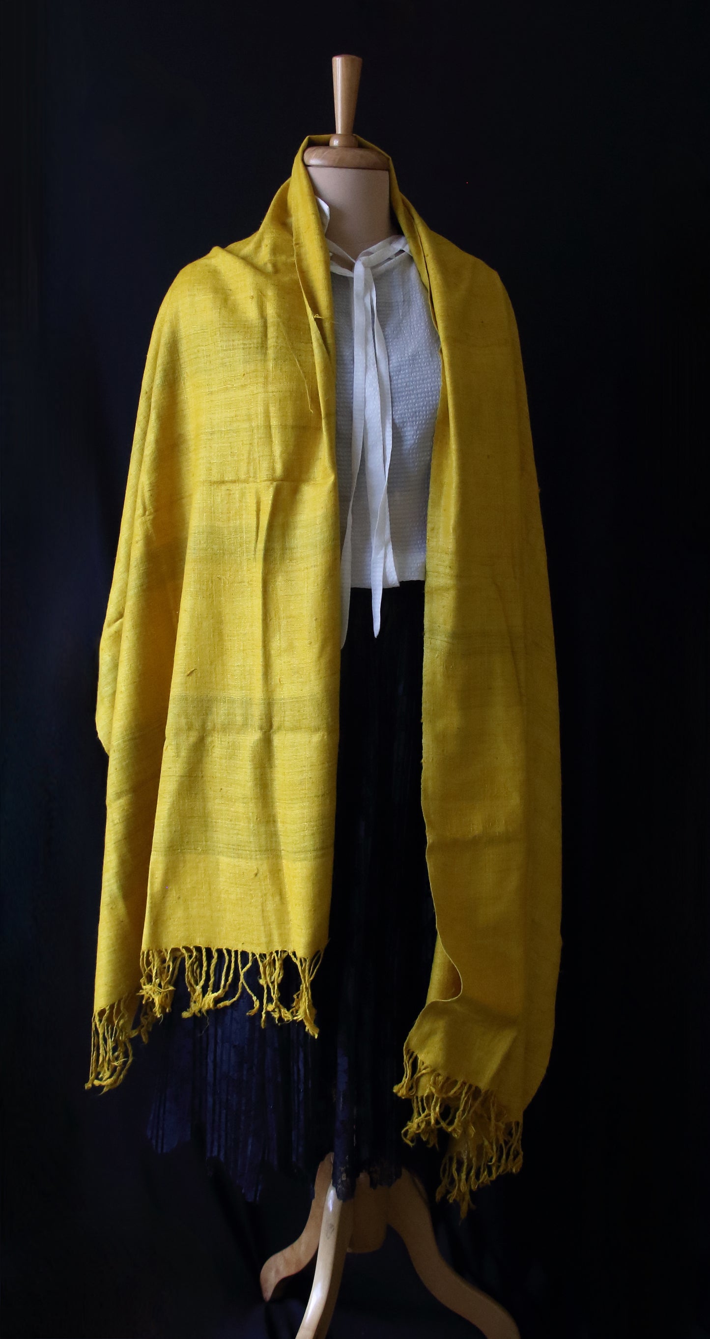 Handloom Eri Silk Shawl: Natural Dyed Ahimsa Peace Silk Stole