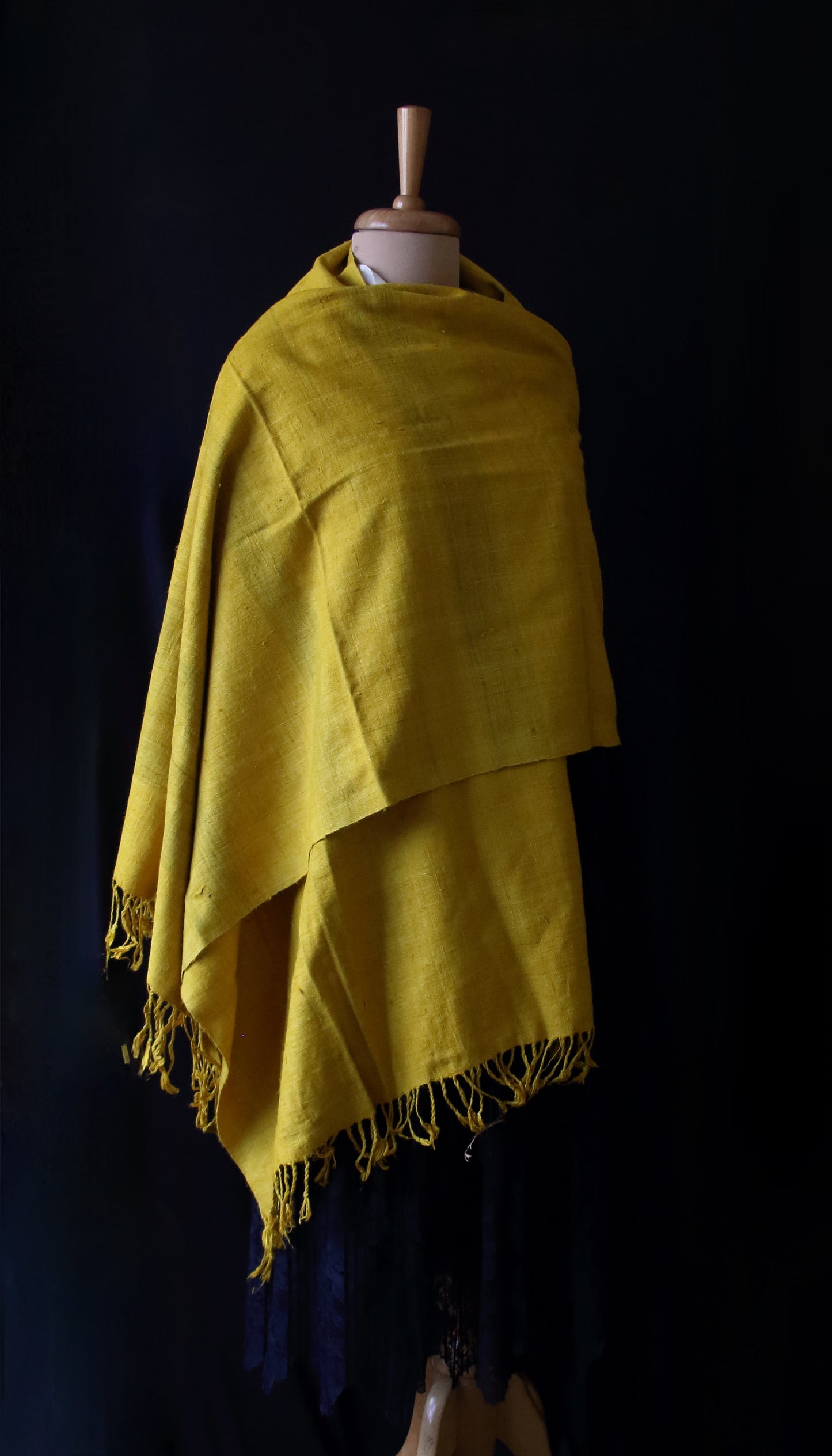 Handloom Eri Silk Shawl: Natural Dyed Ahimsa Peace Silk Stole