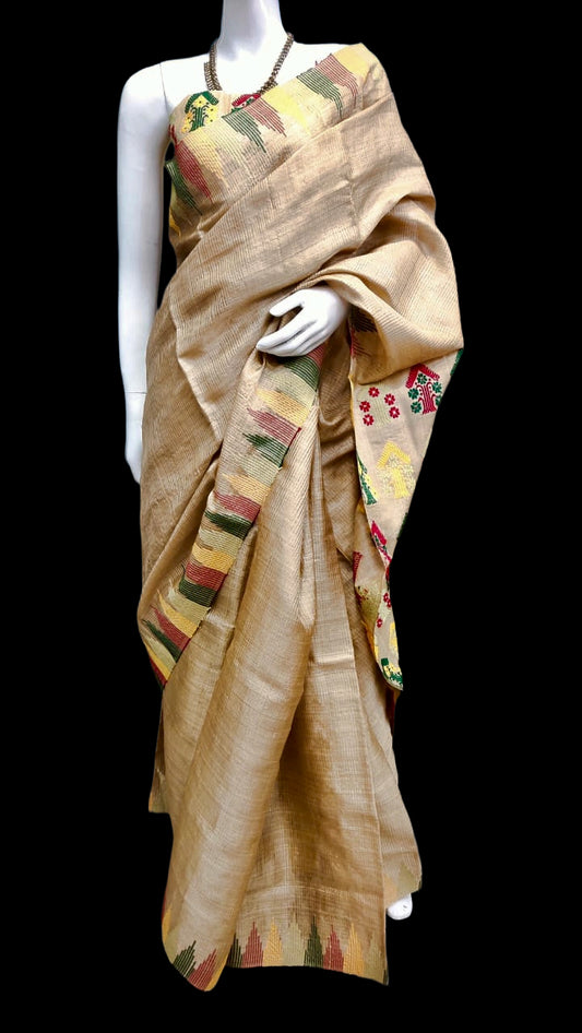 Muga Silk handloom Saree from Assam - Made to Order