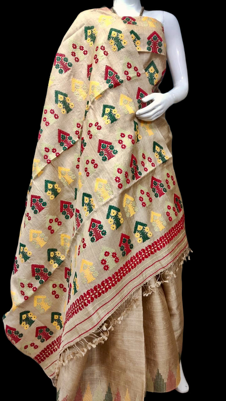 Muga Silk handloom Saree from Assam - Made to Order
