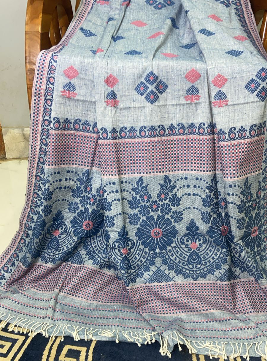 Natural Indigo Dyed Eri Silk Saree / Handloom from Assam