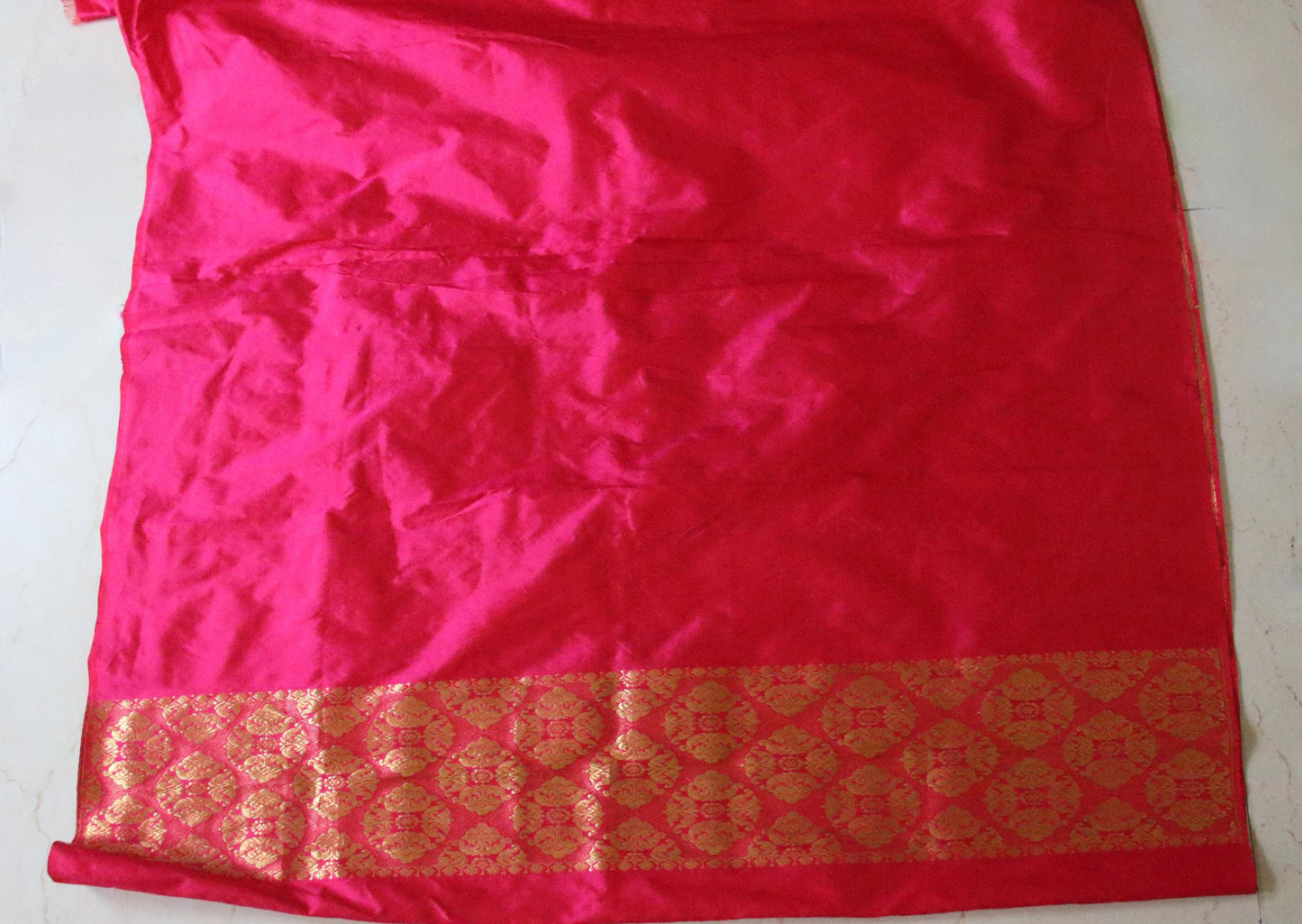 Rani Pink  Traditional Handloom Mulberry Silk Mekhla Chador Set from Assam