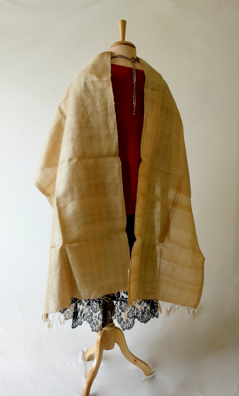 Hundred Percent Handwoven Muga Silk / Golden Silk Stole from Assam