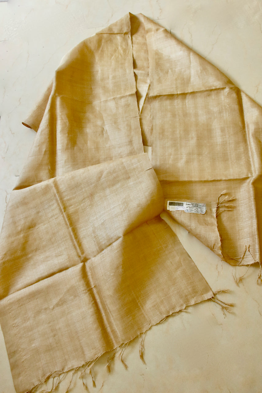 Hundred Percent Handwoven Muga Silk / Golden Silk Stole from Assam