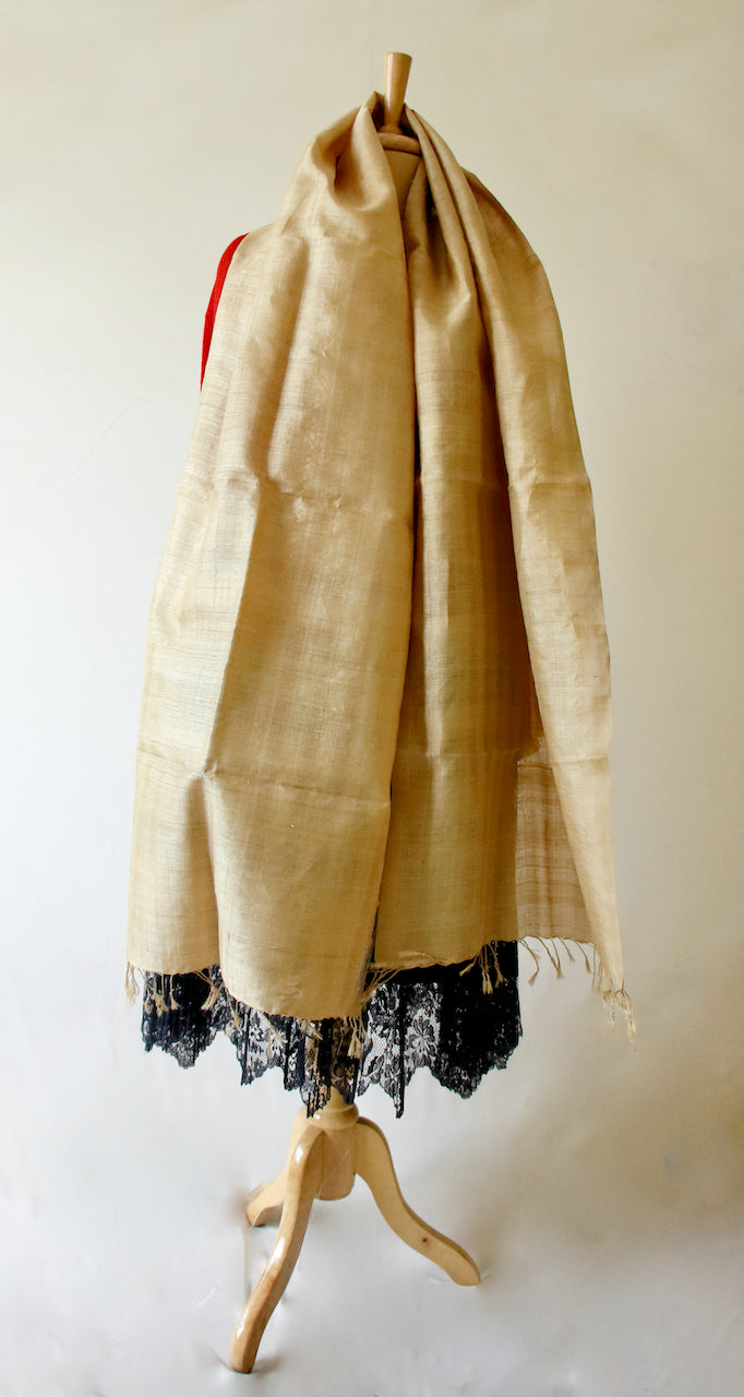 Hundred Percent Handwoven Muga Silk / Golden Silk Stole from Assam